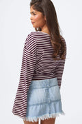 14+ fitted long sleeve top - Multi stripe