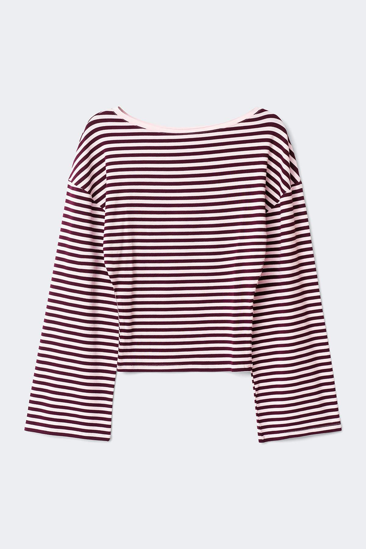 14+ fitted long sleeve top - Multi stripe