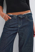 Waist flip wide jeans - Kaki