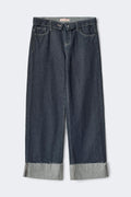Waist flip wide jeans - Kaki