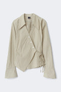 Wrap shirt - Khaki stripe