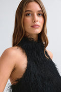 Open back halterneck top - Noir