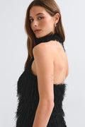 Open back halterneck top - Noir