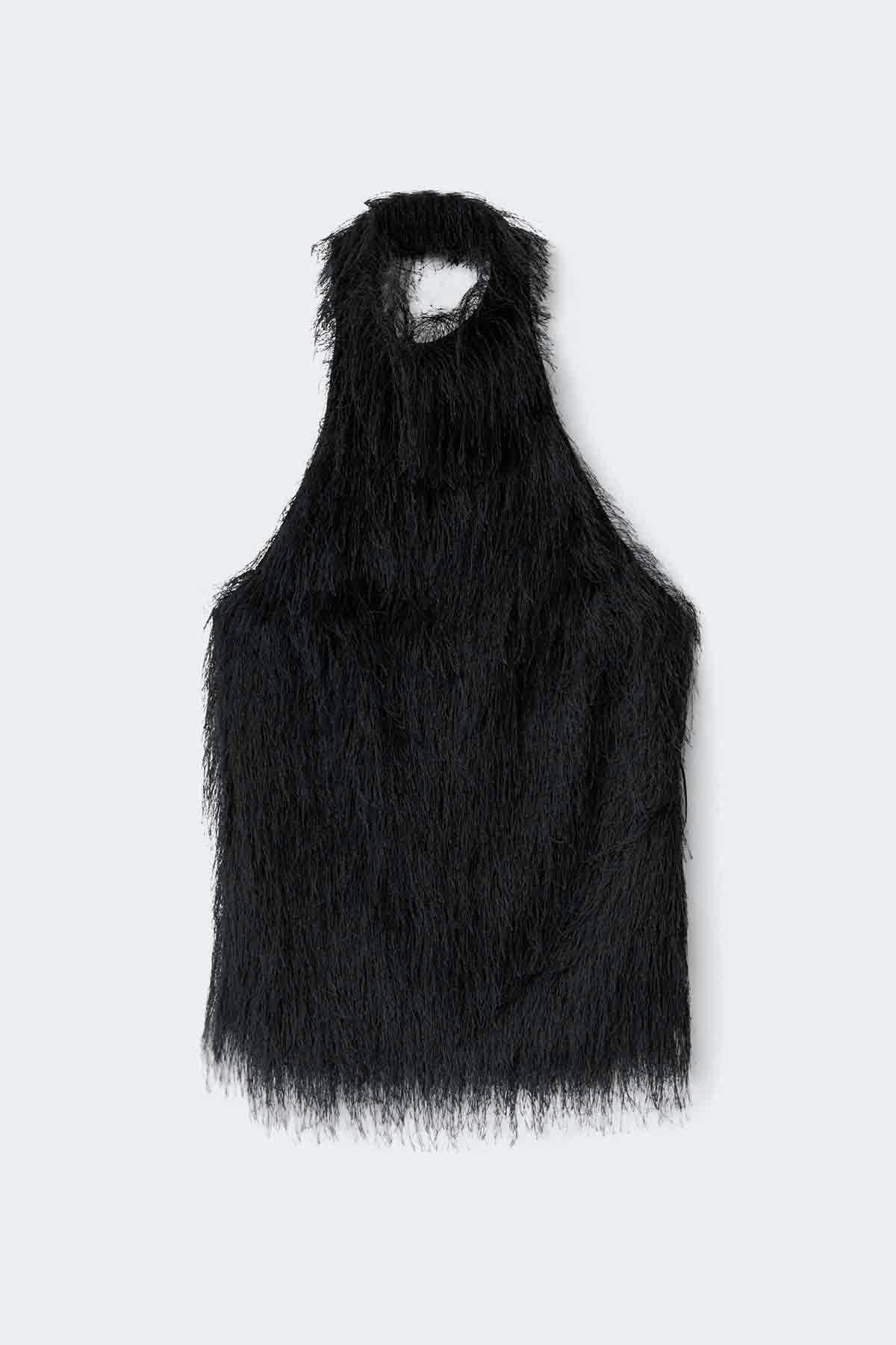 Open back halterneck top - Noir