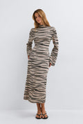 Knitted jacquard dress - Black zebra