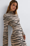 Knitted jacquard dress - Black zebra
