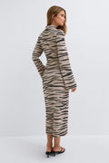 Knitted jacquard dress - Black zebra