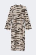 Knitted jacquard dress - Black zebra