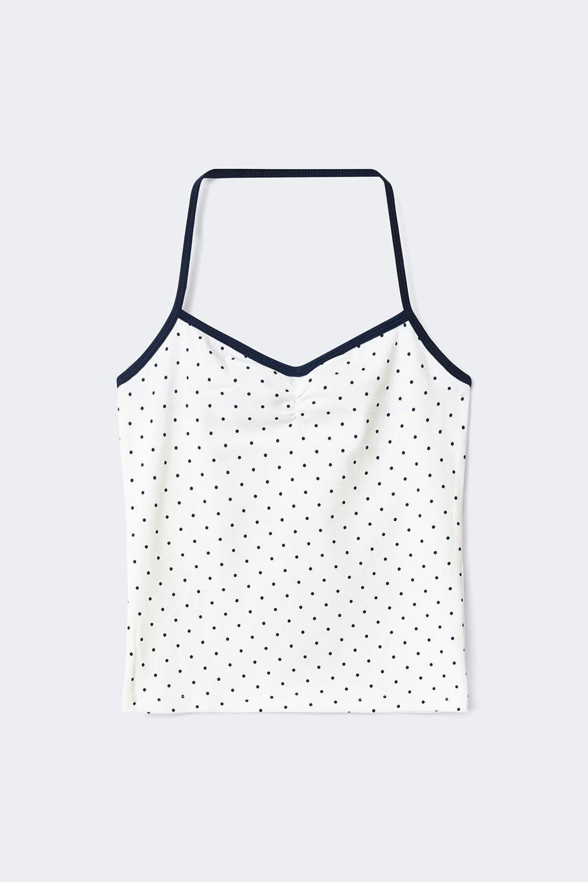 Y halterneck singlet - Dot print