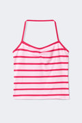 Y halterneck singlet - Pink stripe