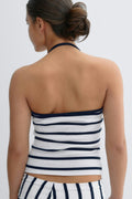 Y halterneck singlet - Blue stripe