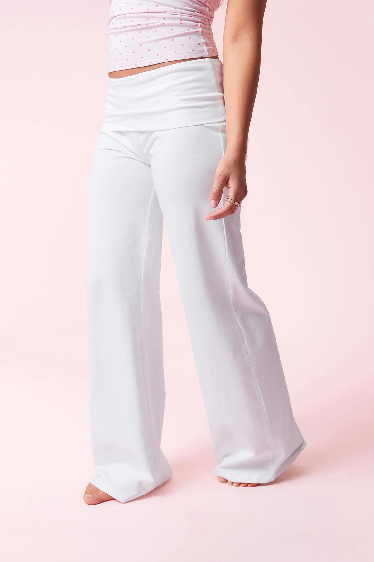14+ coral baggy yoga pants - Blanc
