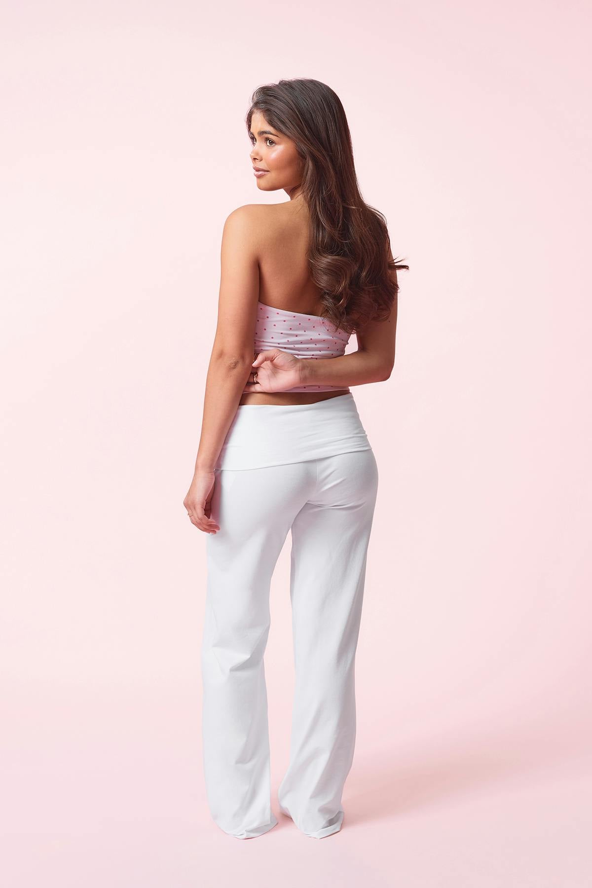 14+ coral baggy yoga pants - Blanc