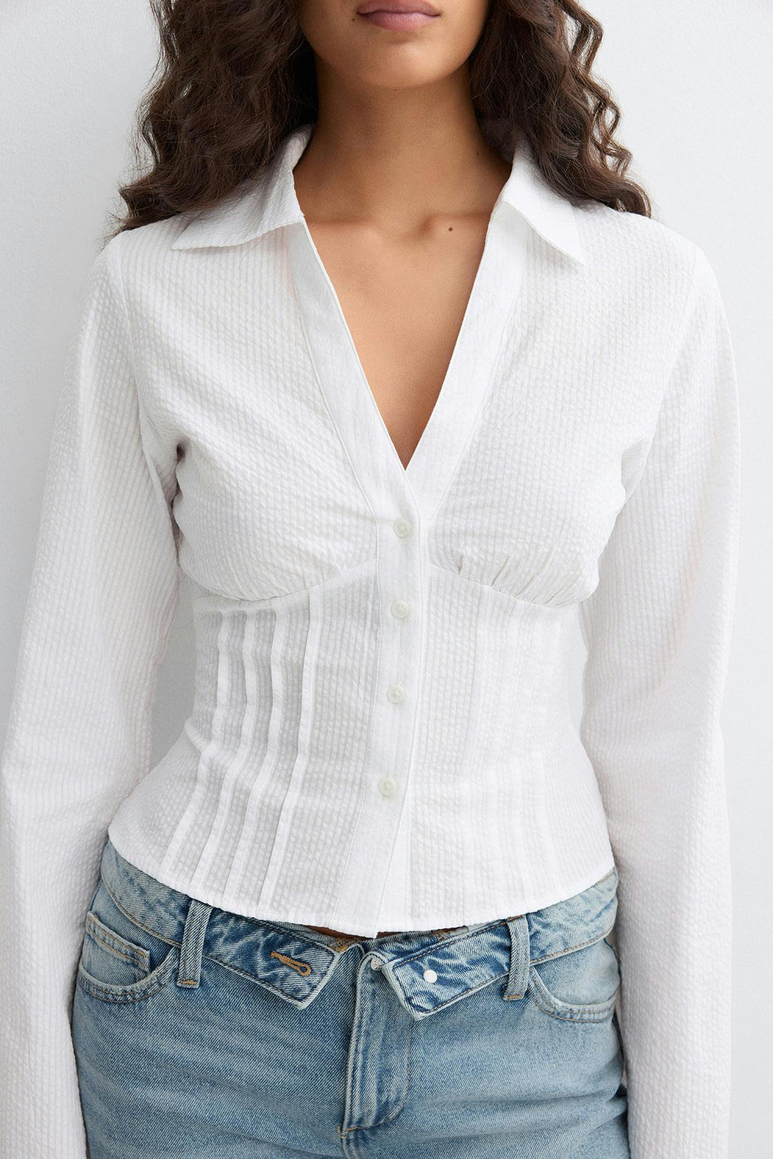 Seersucker shirt - Blanc cassé
