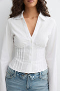 Seersucker shirt - Blanc cassé