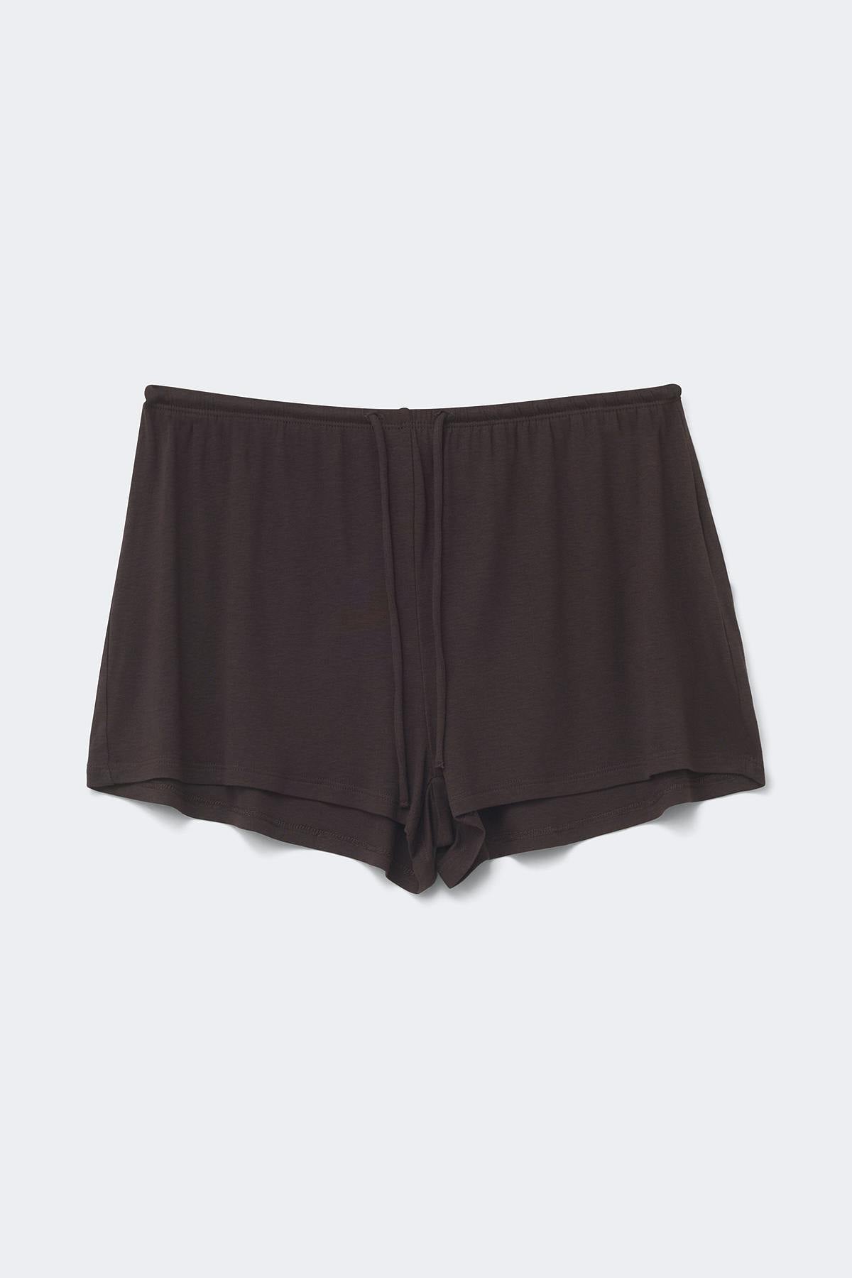 Soft pyjamas drawstring shorts - Marron foncé