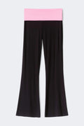 Y low waist yoga leggings - Black/pink wings