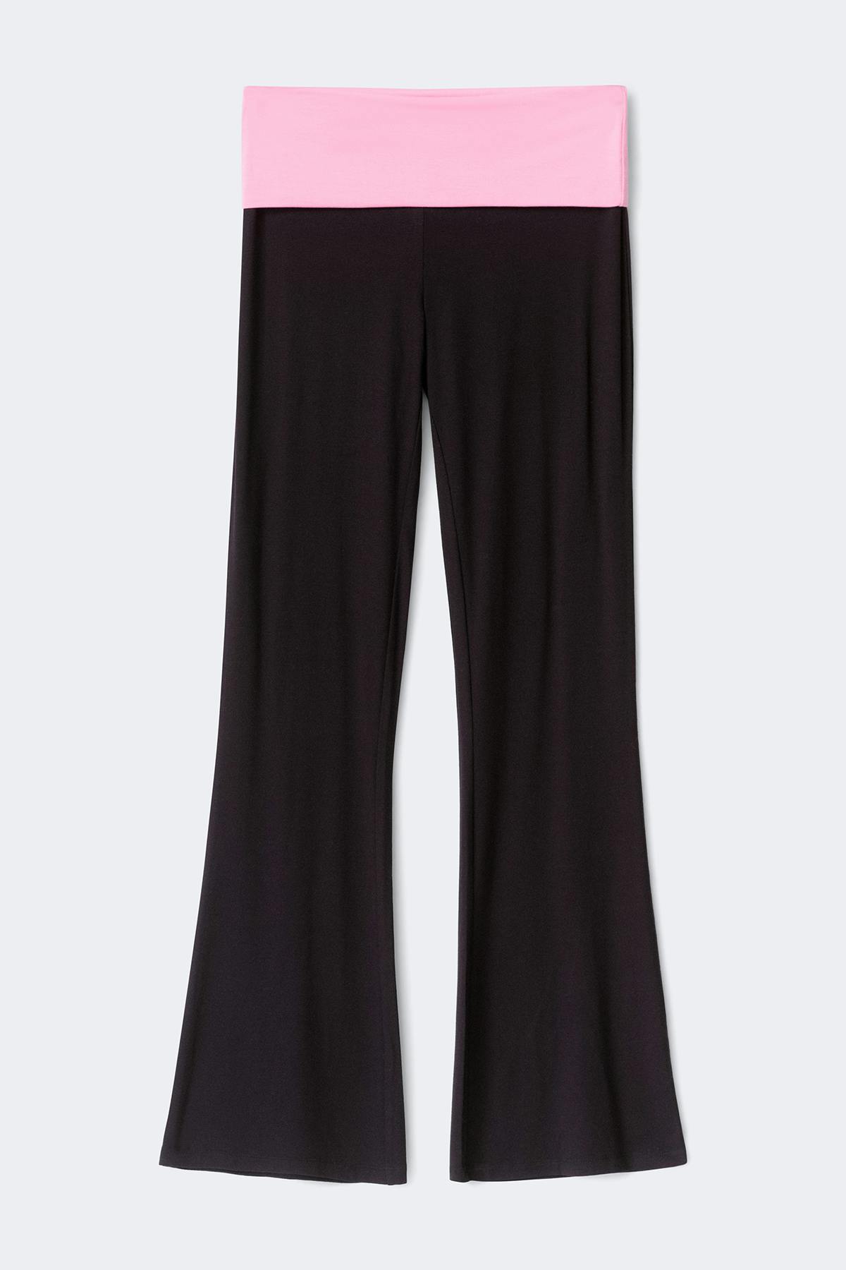 Y low waist yoga leggings - Black/pink wings