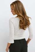 Quarter sleeve boatneck top - Italian straw