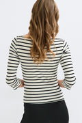 Quarter sleeve boatneck top - Heat flower aop