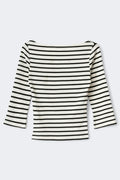 Quarter sleeve boatneck top - Heat flower aop