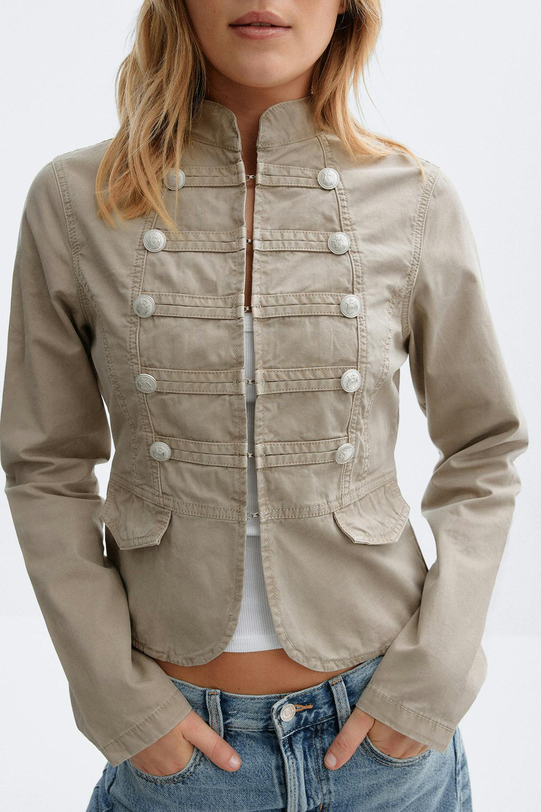 Button down uniform jacket - Kaki