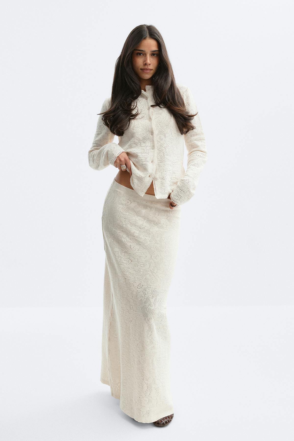 Lace maxi skirt - Endless sky