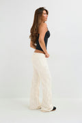 14+ super low lace trousers - Crème