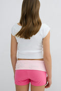 Y folded waist shorts - Rose
