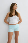 Y folded waist shorts - Lt grey melange