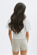 Y folded waist shorts - Lt grey melange
