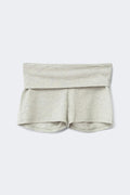 Y folded waist shorts - Lt grey melange