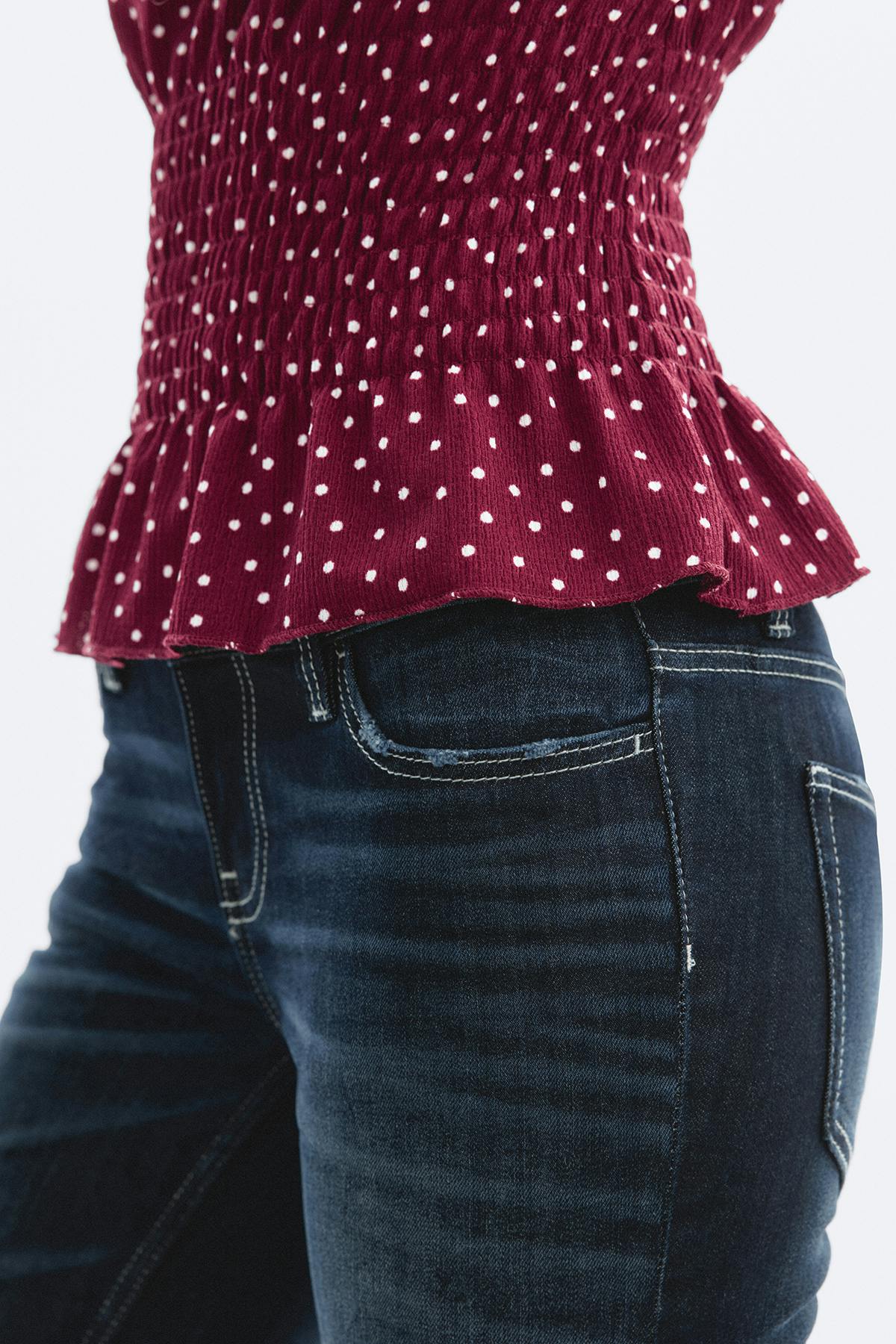 Smock top - Brown dot aop