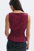 Smock top - Brown dot aop