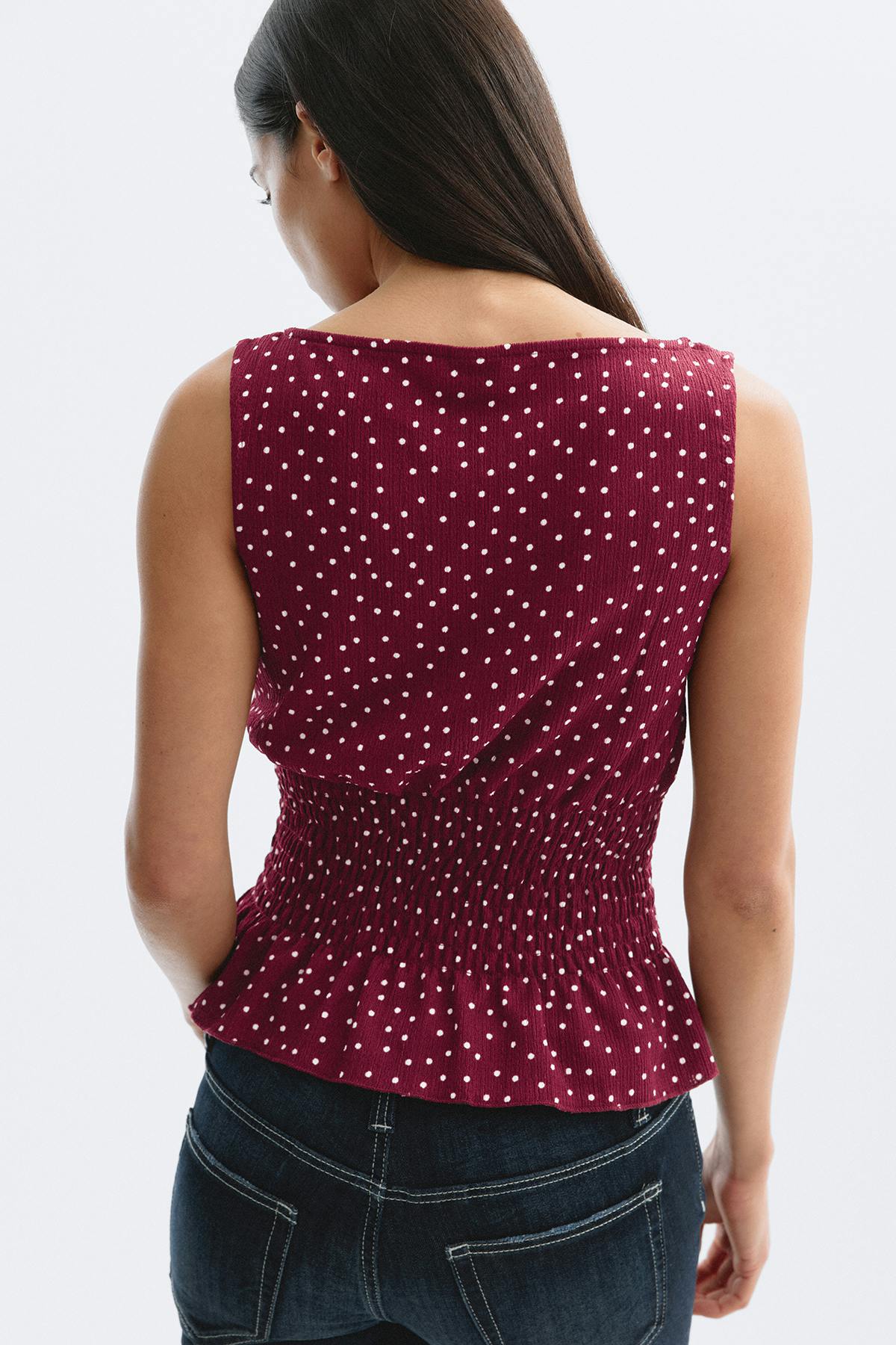 Smock top - Brown dot aop