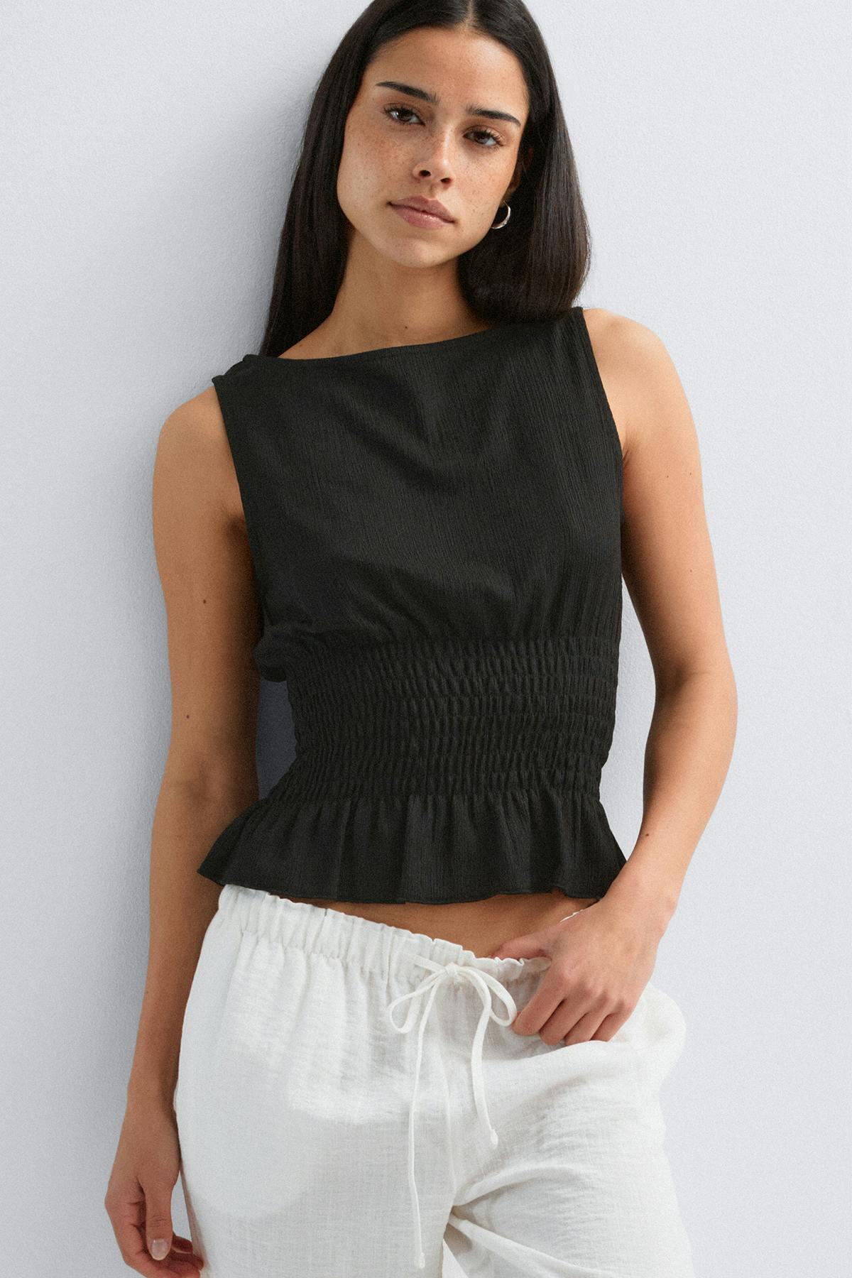 Smock top - Violet foncé