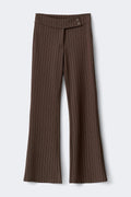 Mid waist flare trousers - Brown pinstripe