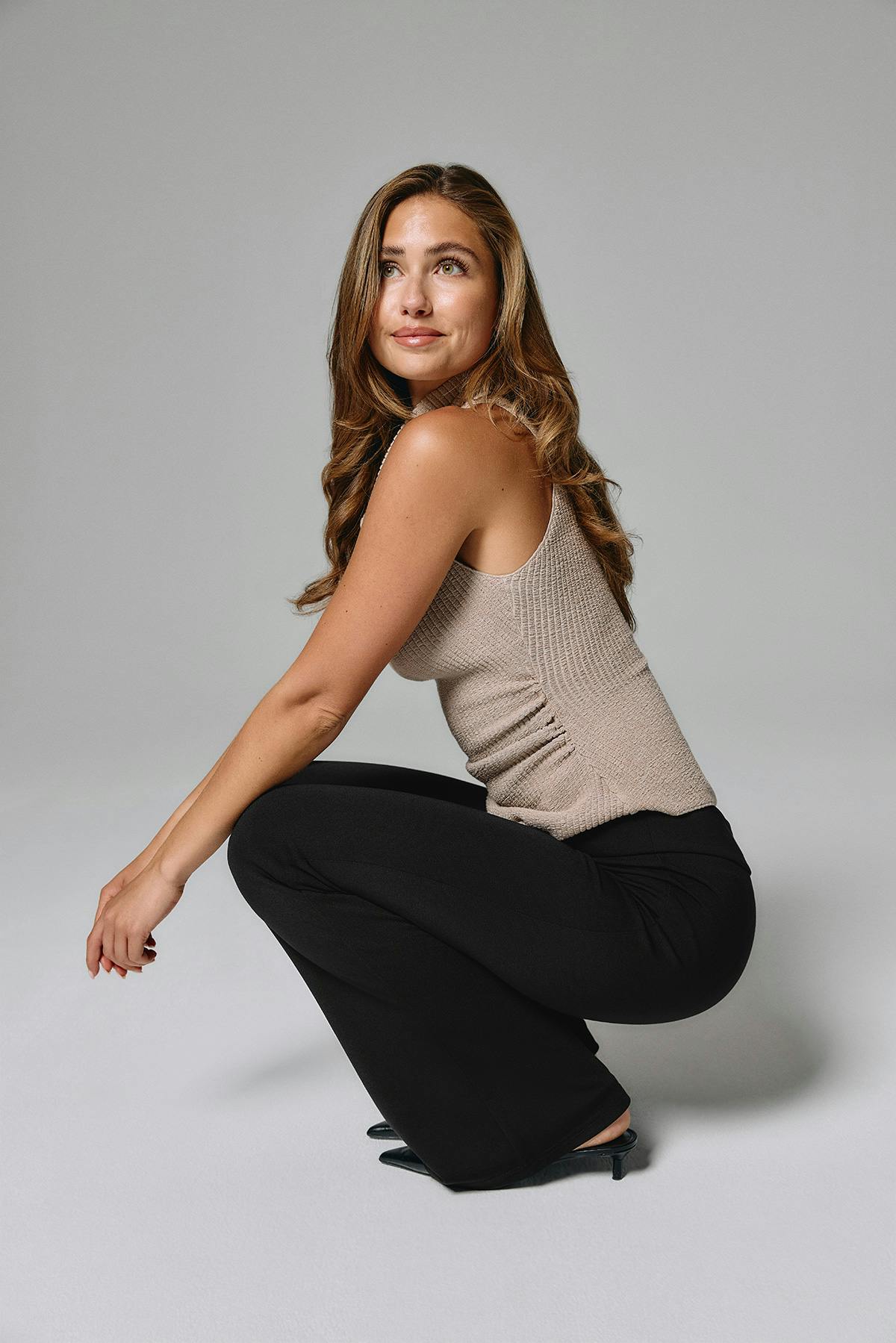 Mid waist flare trousers - Noir