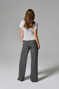 High waist suit trousers - Warm silver