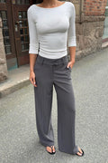 High waist suit trousers - Warm silver