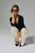 Low waist straight trousers - Tofu