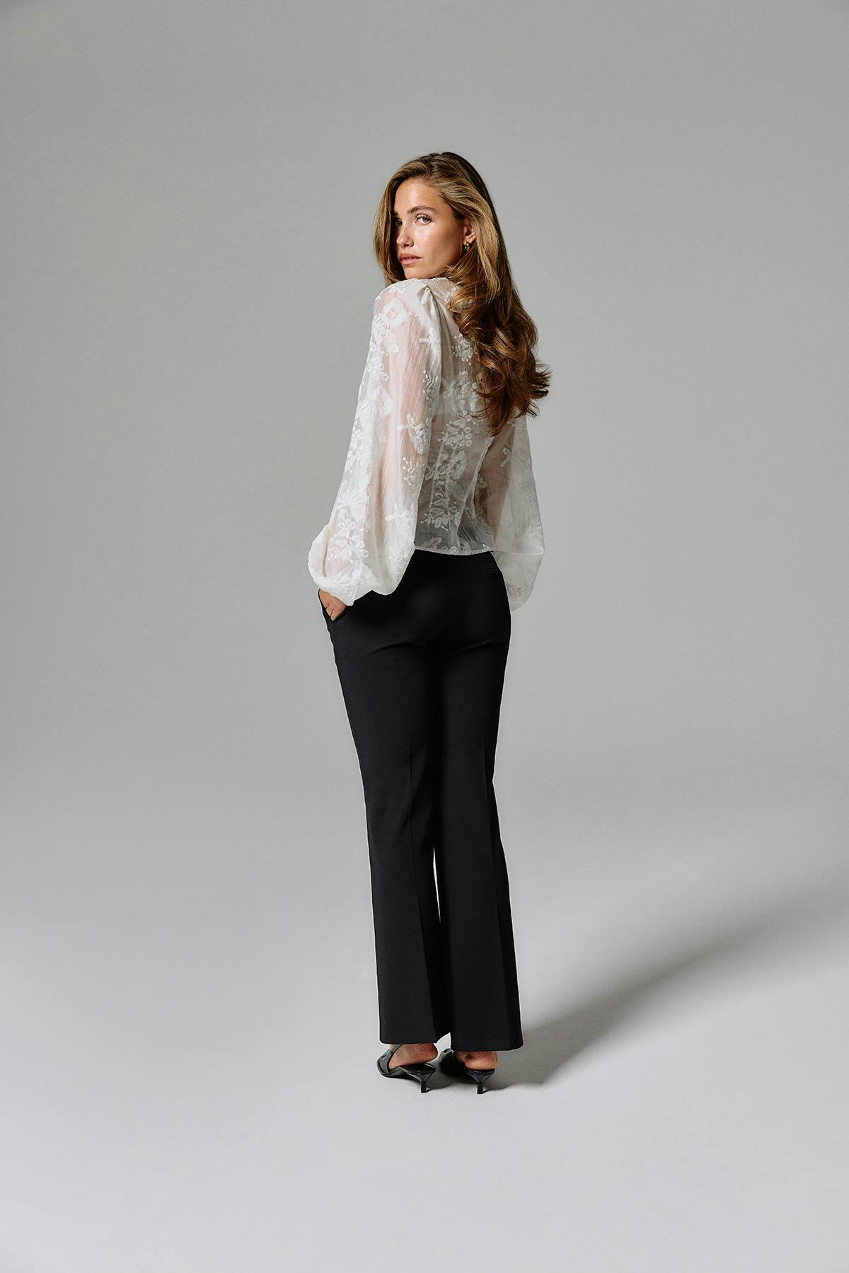 Low waist straight trousers - Noir