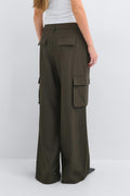 Pleated cargo trousers - Vert foncé