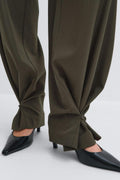 Pleated cargo trousers - Vert foncé