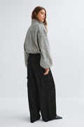 Pleated cargo trousers - Noir