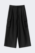 Pleated cargo trousers - Noir