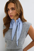 Chiffon triangle scarf - Bleu clair