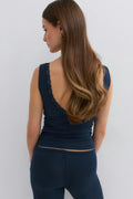Soft v-neck singlet - Navy blazer