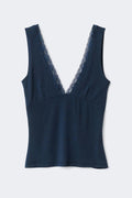 Soft v-neck singlet - Navy blazer