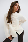 Mandarin button jacket - Crème